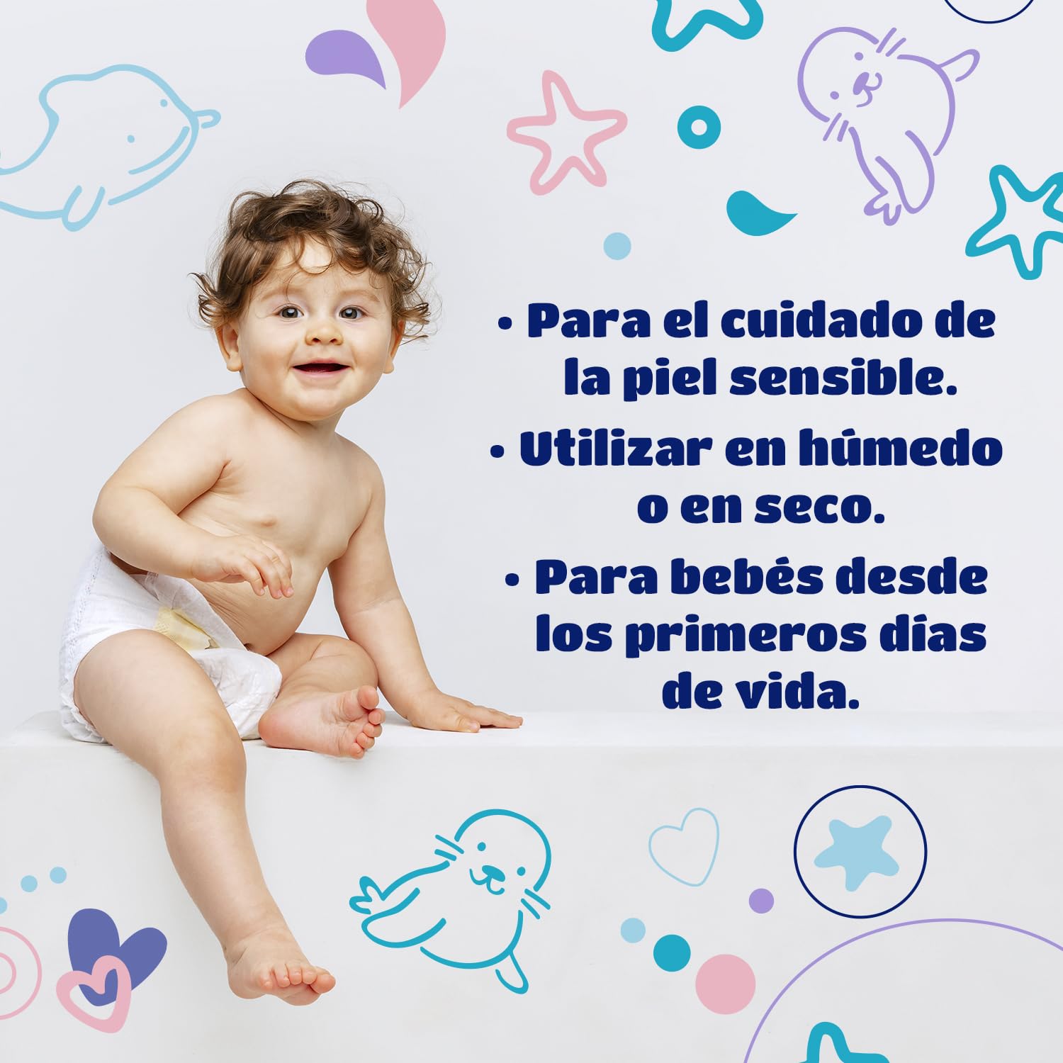 Kindii Toallitas secas para bebé Pure&Dry - (50 Piezas) Toalla facial desechable - Toallitas a granel, accesorios para bebé, multifuncional, 100% algodón - 50 Piezas — view 8