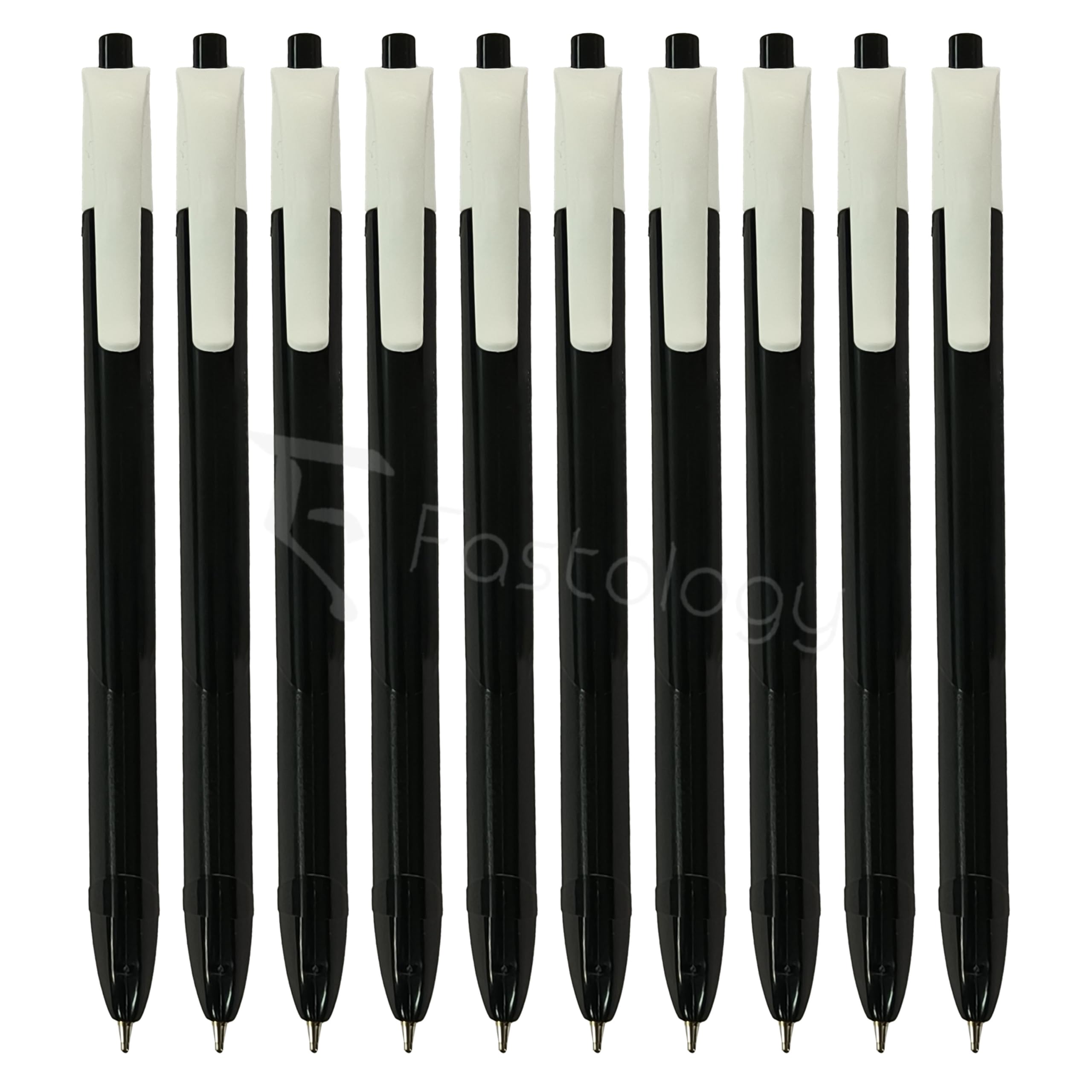 TrioKLICK Retractable Ballpoint Pens, BLACK, Medium Point (1.0mm), Pack of 20, Smooth Writing, Triangular Grip, Multi Pack, Perfect for School Office Home Business Hospital Everyday Use, iVAIDEX
