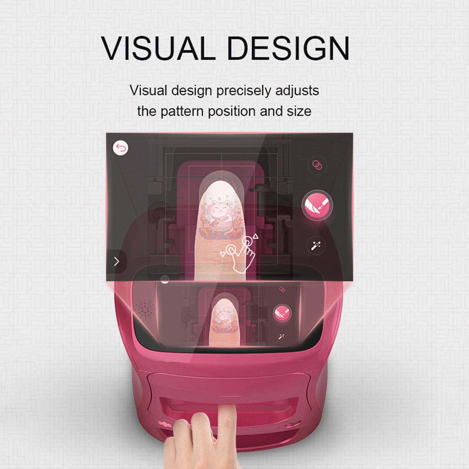 , Impresora De UñAs Inteligente 3D - Touch Screen, Stampante per Nail Art, Asciugatura Fai Da Te per La Stampa Delle Unghie, Per La Bellezza E La Cura Personale Delle Unghie Delle Ragazze a Casa