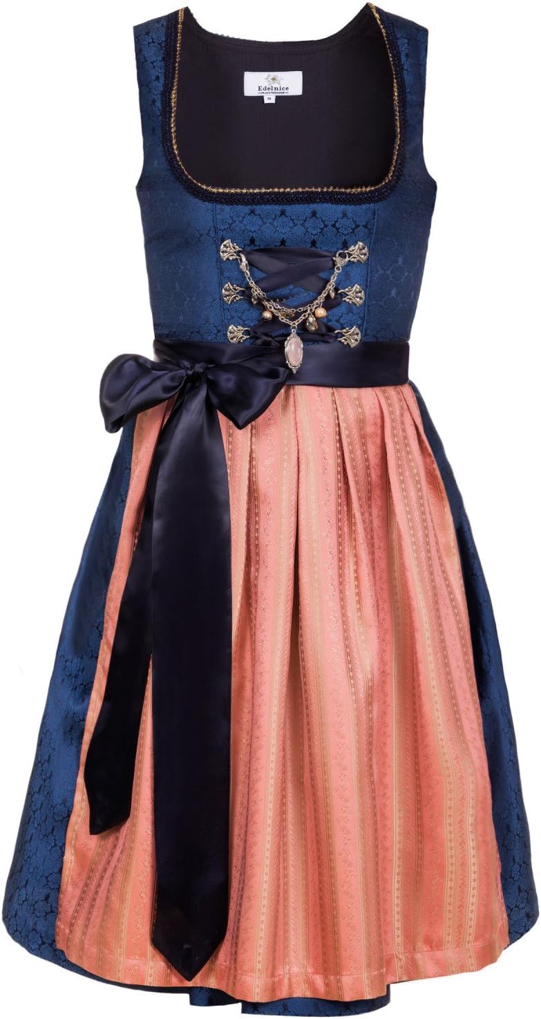 Edelnice TrachtenmodeBavarian Women's Designer Mini Dirndl Josepha Dress 2-Pieces + Apron Size US2-US22