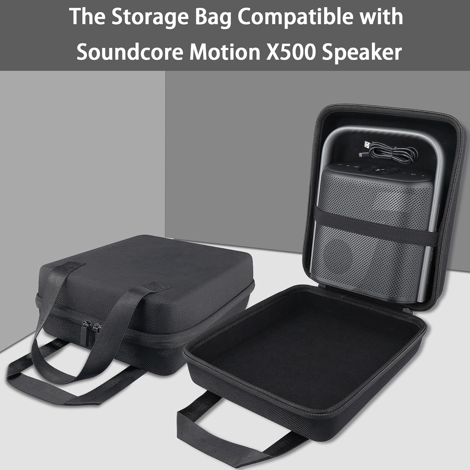 Co2CREA Étui Rigide De Voyage Robuste Pour Soundcore Motion X500 - Housse De Protection Premium Avec Bandoulière Confortable