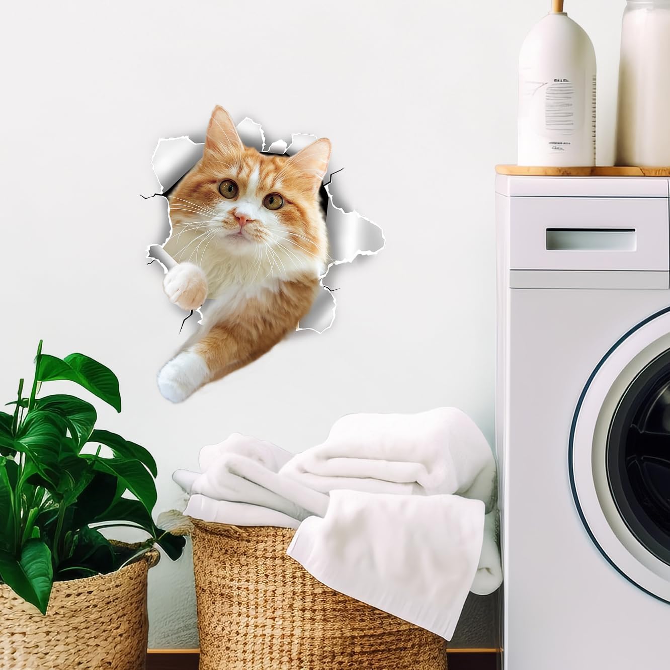 3 Sheets 3D Animal Waterproof Toliet Lid PVC Sticker Removable Vinyl Cats Wallpaper Murals Funny Cat Toilet Seat Cover Lid Sticker Bathroom Wall Art Decoration Decal