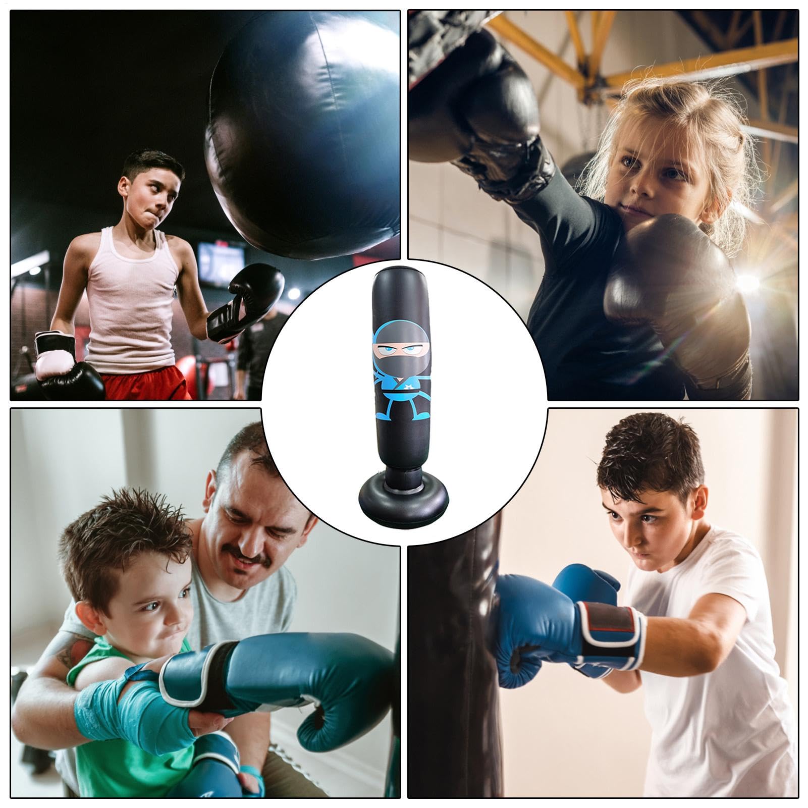 Boxe, Karate Sacco da Boxe,Sacco da boxe gonfiabile da 65 pollici per bambini - Sacco da boxe gonfiabile stabile, sacco da boxe gonfiabile per attrezzature da boxe per bambini
