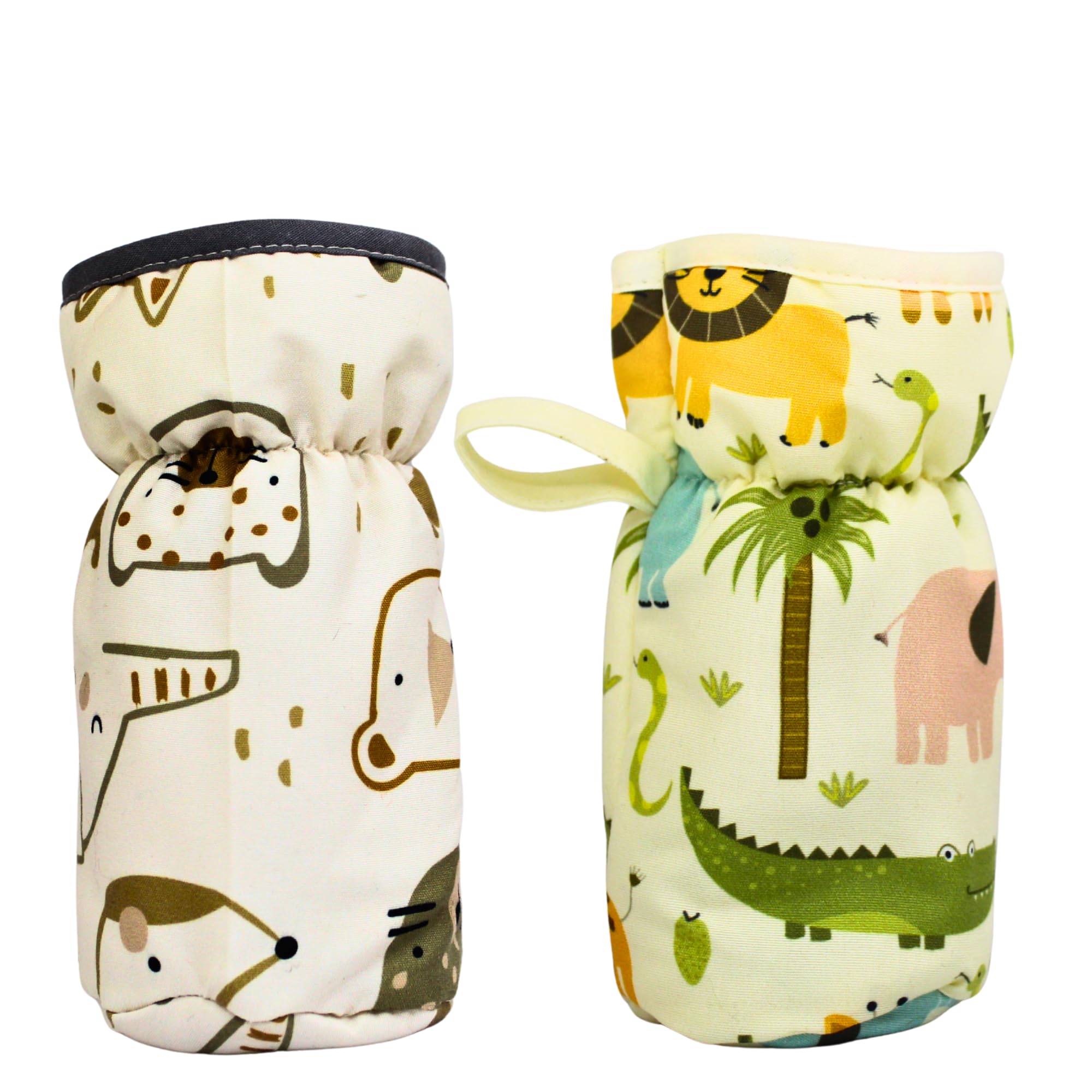 Baby Bottle Cover with Strap Any 2 Designs Soft Padded Insulated Bottle Upto 250 ml | Keeps Warm & Safe | Unisex | Pack of Any 2 (Assorted) (Mini Jungle Duo pac of 2)-image-17