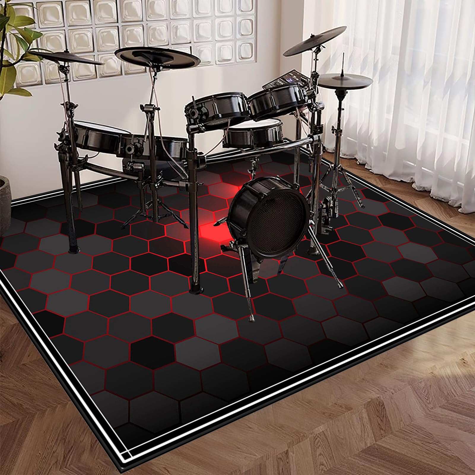120 x 90 cm Dywan bębnowy Akustyczny Dywan Bęben Antypoślizgowy Dźwiękoszczelny Dywan Bęben Koc do bębna elektronicznego bębna bębna basowego Instrumenty muzyczne Dywan Bateria