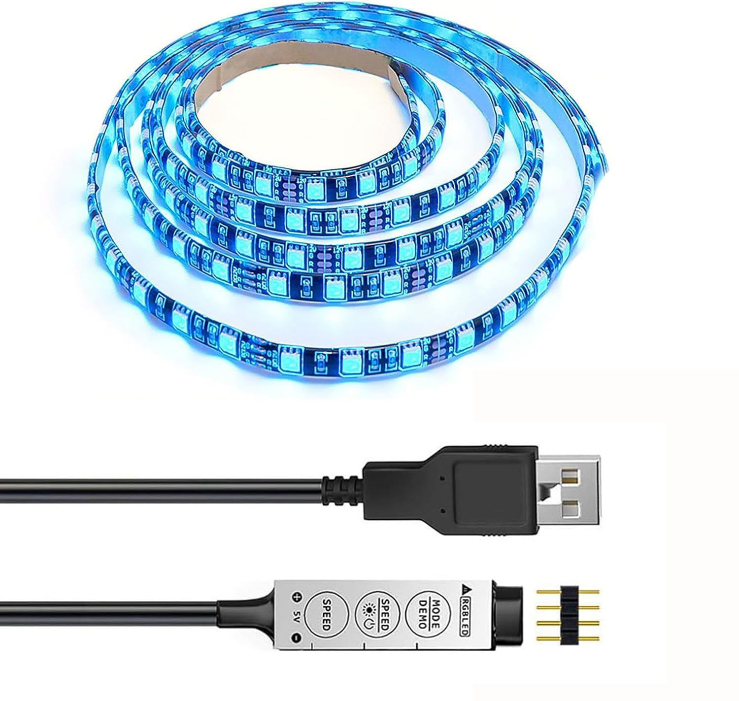 HoukiperTV Led Backlight, 3.3 Ft Monitor Backlight TV Light Strip USB TV Background Lights Kit with Control Led Strip Lights for TV Back Gaming Decor Room Decor