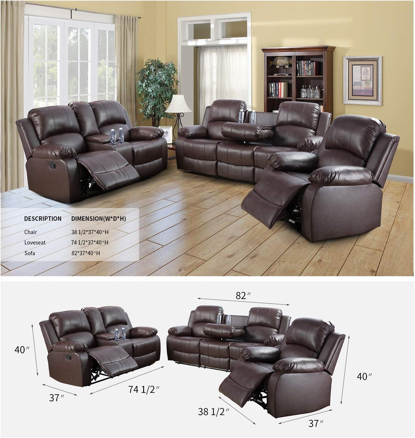 Lifestyle Furniture Luxurious Reclining Sofa Set, Bangladesh Ubuy