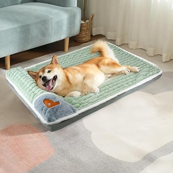 Dog Bed for Large Jumbo Medium Small Dogs ,Removable Washable Cover and Non-Slip Bottom,for Cats and Dogs,39.37x27.56 Inch,Green