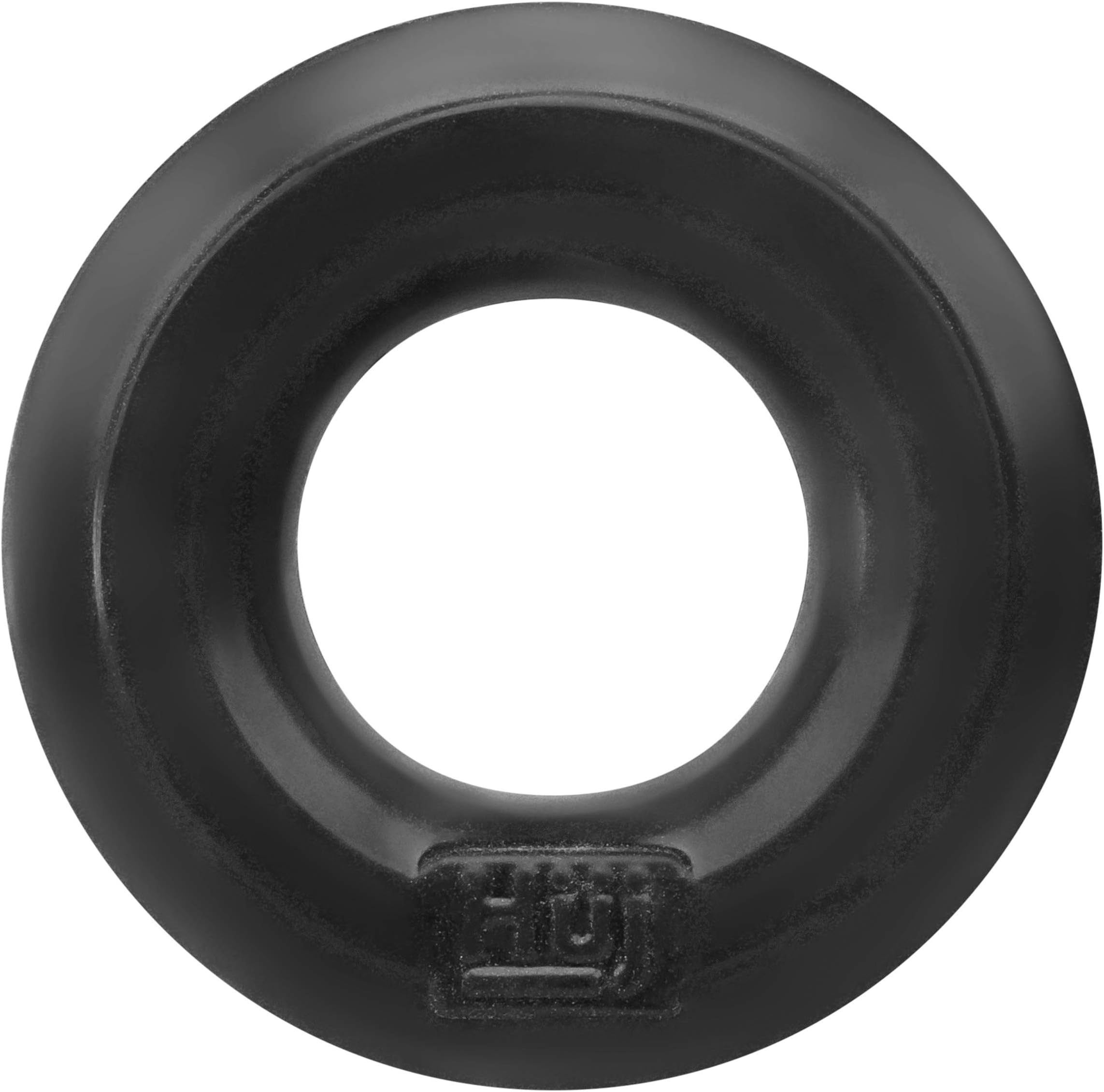 OXBALLS HUJ Classic C-Ring Hünkyjunk - Stretch Cockring and Ball Stretcher with Grippy Groove That Flattens to Lock Your Package in Place, PLUS+ TPR/Silicone Blend for Comfortable, Extended Wear - Tar