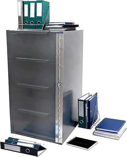 Miniatura 8 de Gabinete lateral de caja de herramientas con cerradura, Gabinete de acero soldado, Gabinete de almacenamiento multifuncional, 12.6 pulgadas de