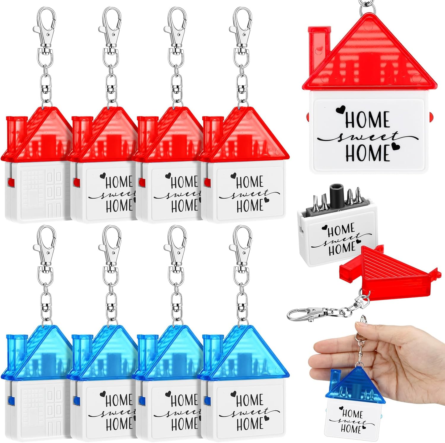 30 Pcs House Shape Screwdriver Keychain Bulk Home Sweet Home Real Estate Closing Gifts from Agent for Buyers Client Homeowner Housewarming Party Favors Easter Basket Stuffers