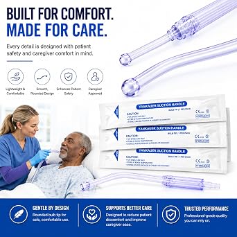 Sterile Bulb Tip Yankauers (Pack of 40) Handles - Bulk Yankauer Handle