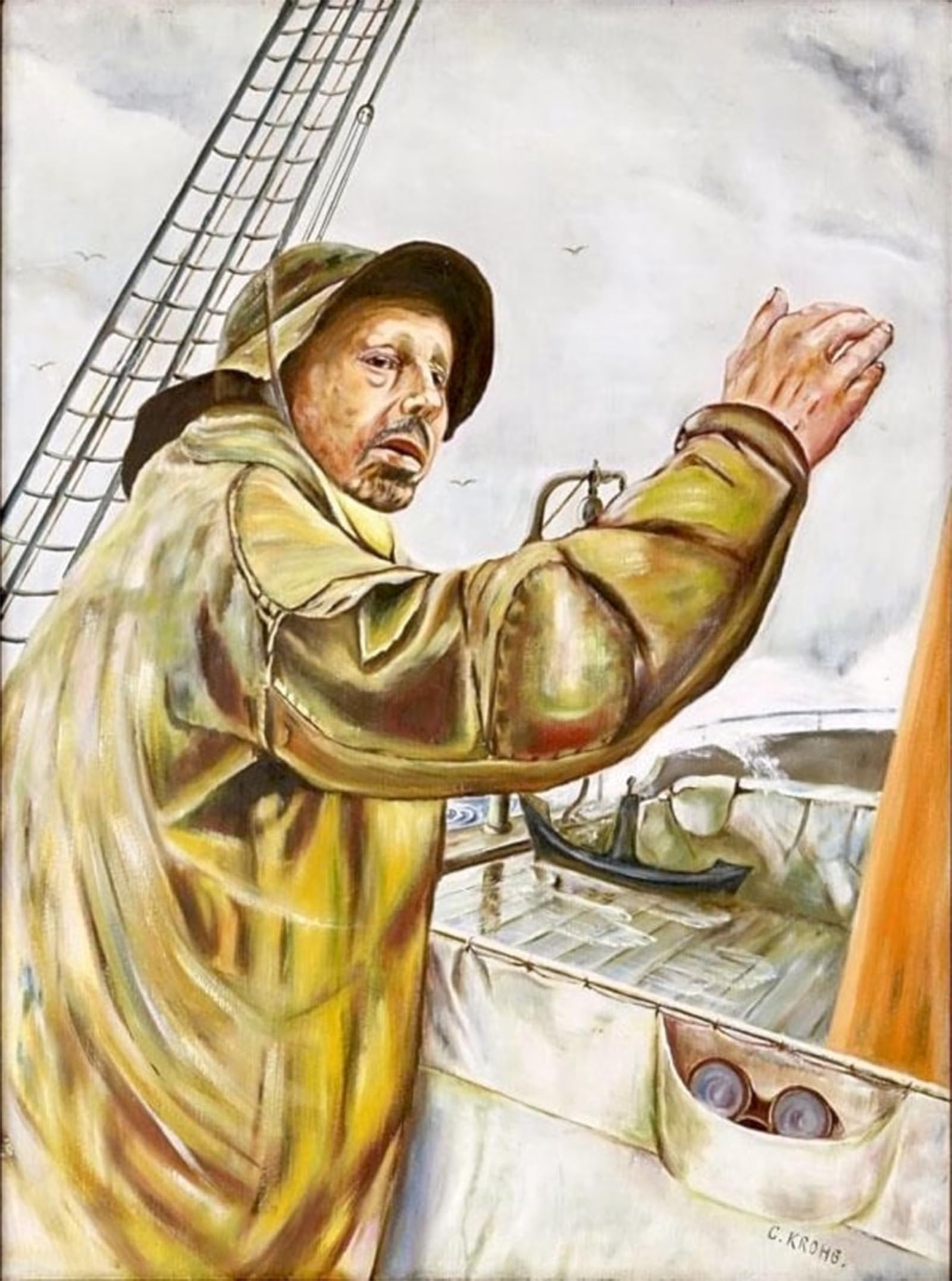 SERENDIPITP Aesthetic Poster Photo Wall Print Retro Picture Fisherman by Christian Krohg Modern Wall Artwork for Home Decor 60x90cm