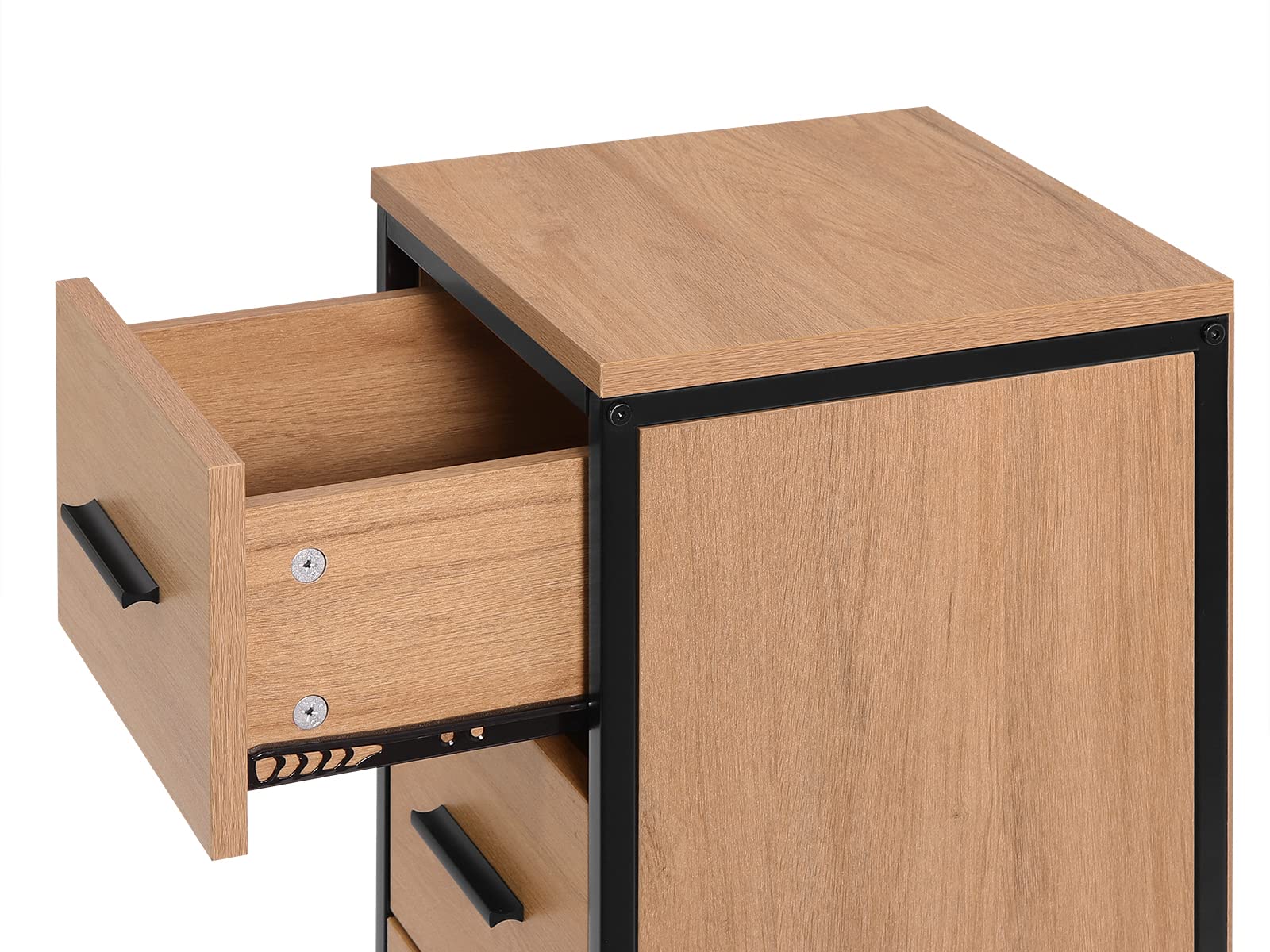 EUGAD Badezimmerschrank, Badschrank, Kommode mit 4 Schubladen, Beistellschrank, Schrank für Badezimmer, Wohnzimmer, Schlafzimmer, Küche, Flur, aus Metall + Holzwerkstoff, 30x82x30 cm
