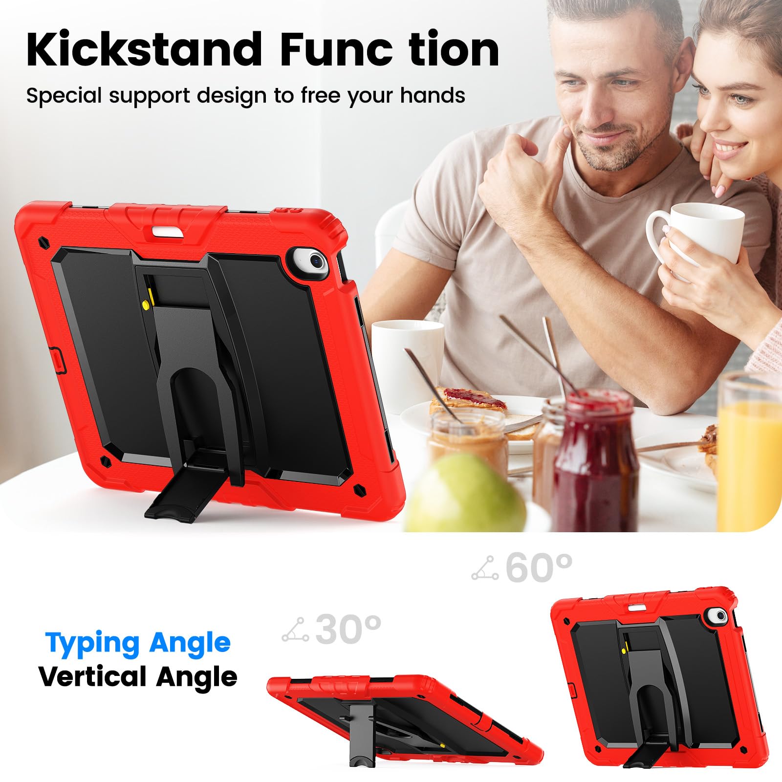 Étui avec protecteur d'écran pour iPad Air 13" M4/M3/M2 Rouge