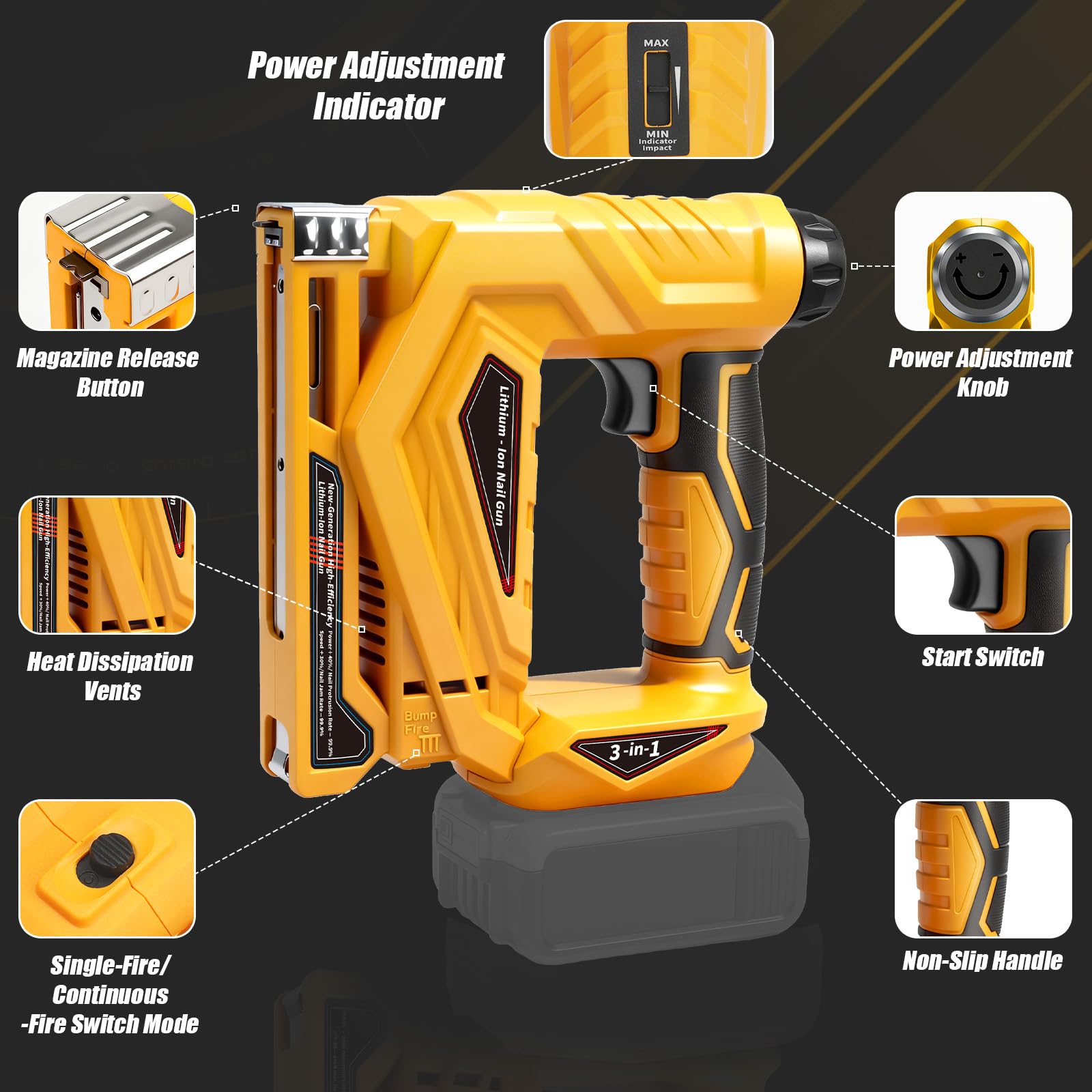 Roadtime Agrafeuse Electrique pour DeWalt 20 V batteries (sans batterie)
