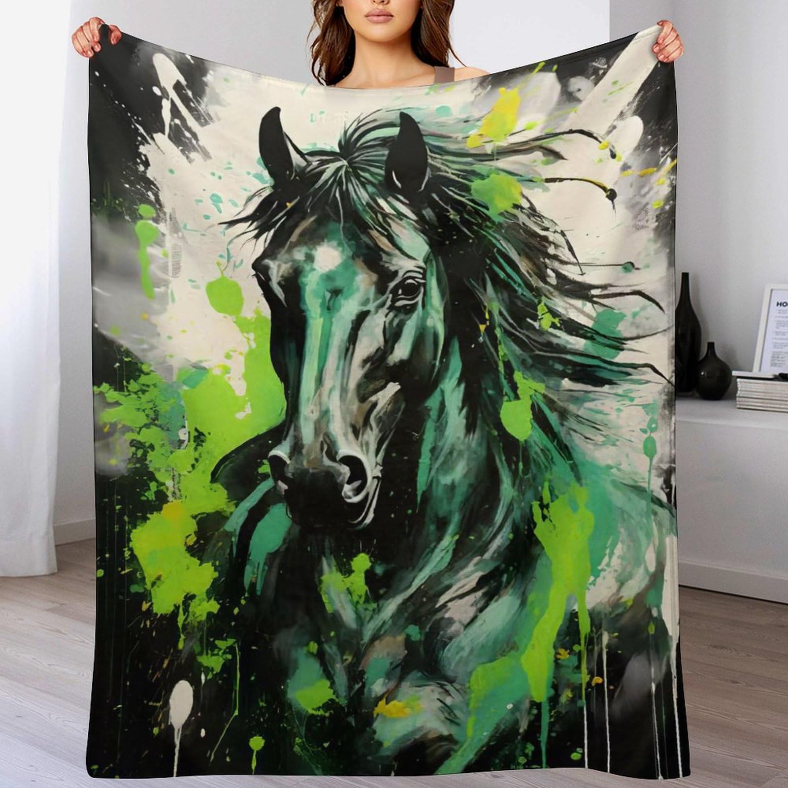 Couverture cheval chaude en flannel pour éliminer le froid sur le lit