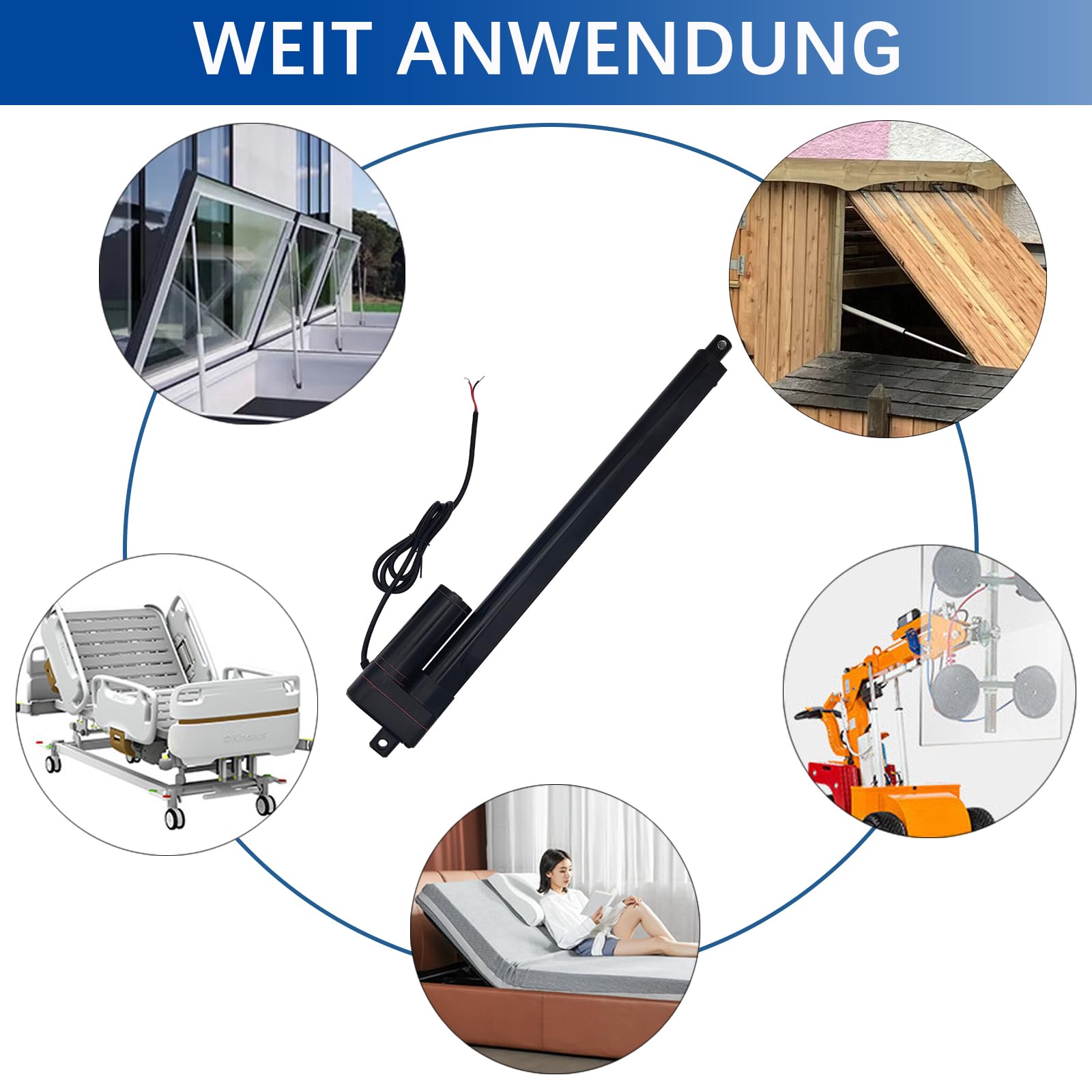 IP65 Wasserdicht Linearantrieb 12V 3000N 150mm 5mm/s Linear Actuator mit Montagebügeln
