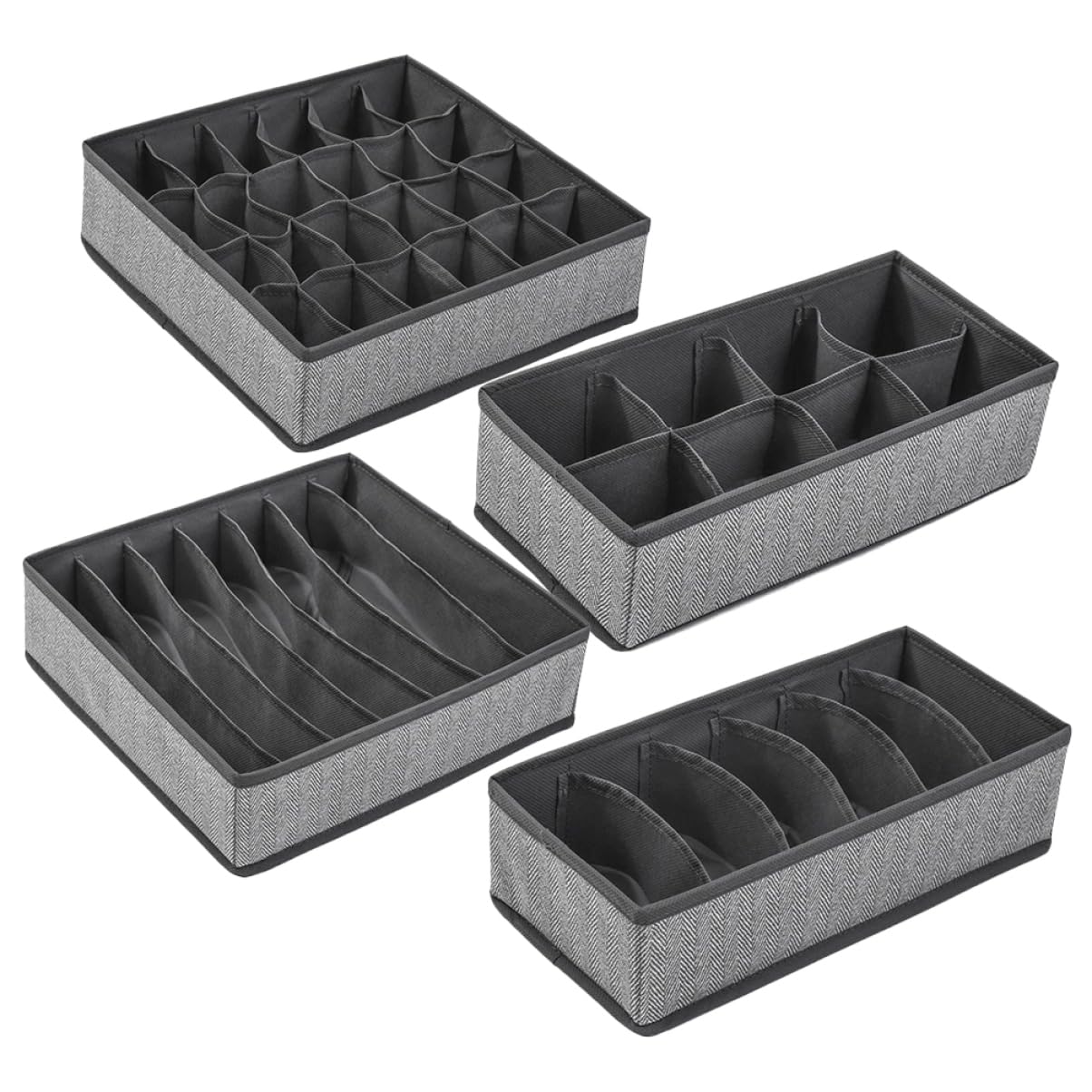Generico Organizer Per Biancheria Intima Confezione Da 4 Piccolo Contenitore Per Biancheria Intima Reggiseni E Calzini Grigio