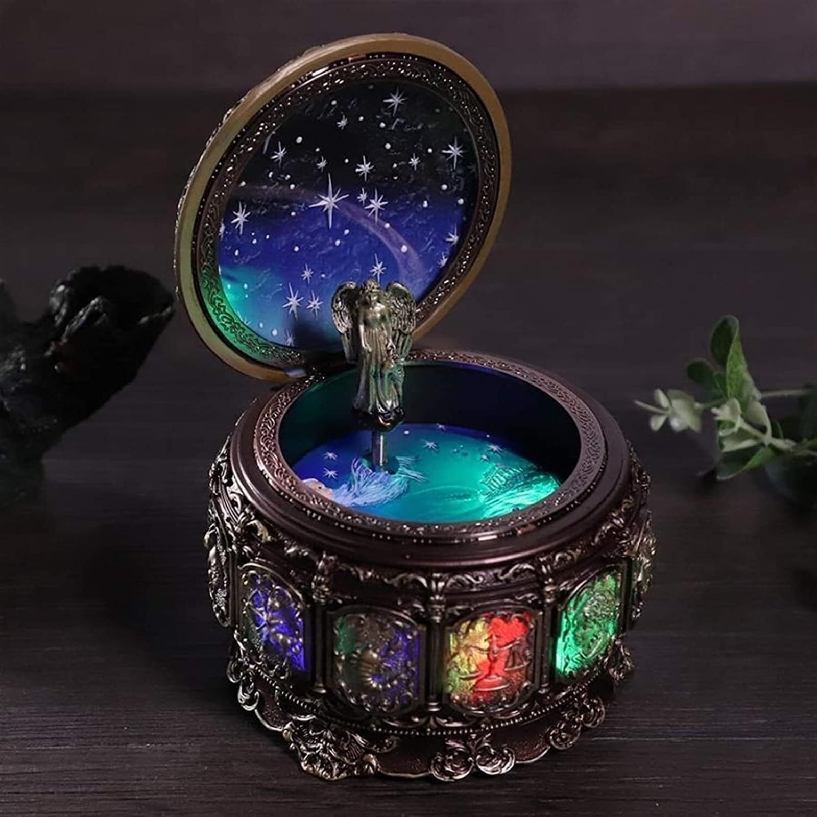 Amazon.co.jp: オルゴール 音楽ボックス 12 星座牡羊座オルゴール回転