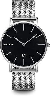 Orologio uomo solo tempo Millner Mayfair Silver Black in acciaio MLW0014