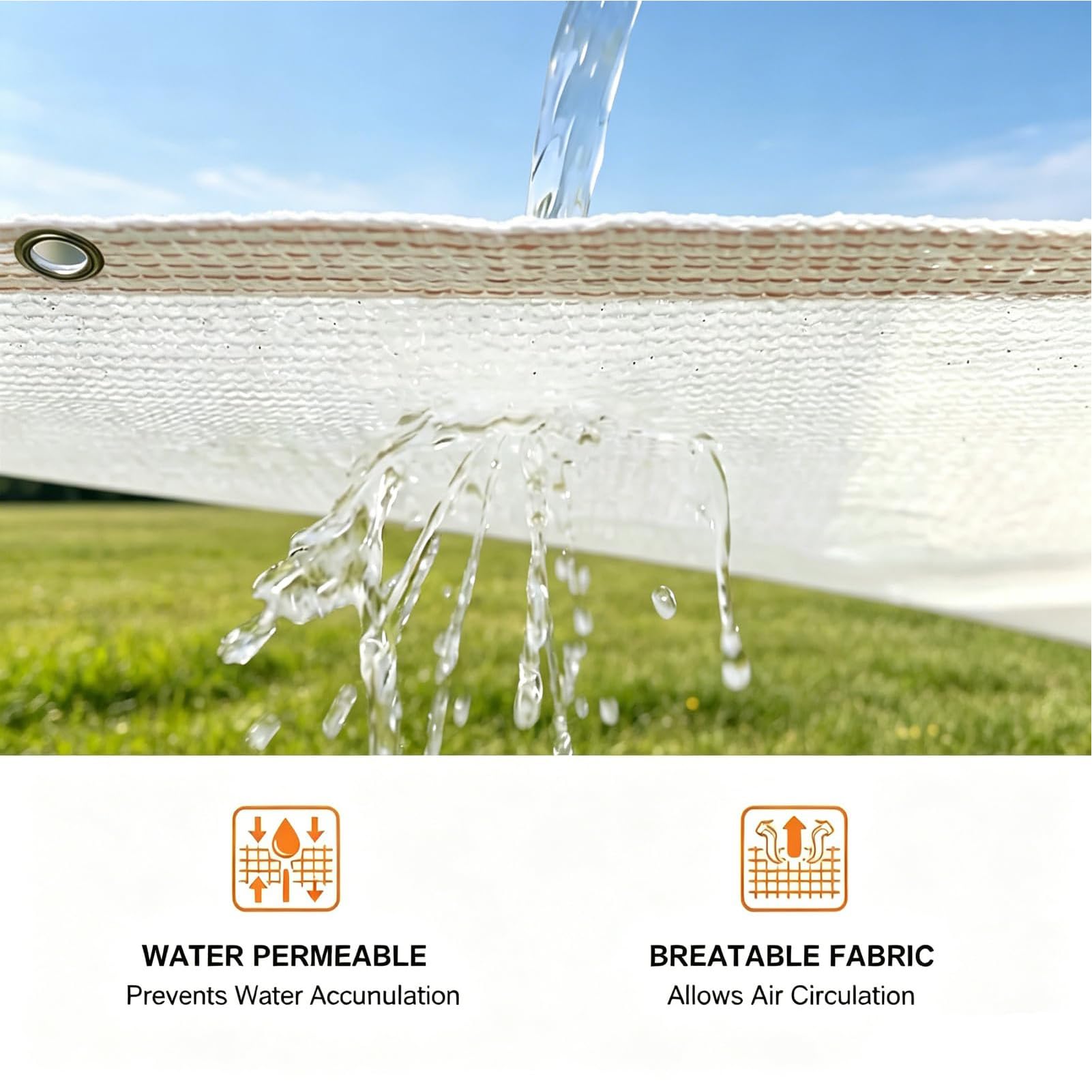 Malla Sombreo Blanca 55% con Ojales Cada 50cm,Red de Sombra Exterior UV | Transpirable Privacidad Esquinas Reforzadas para Jardín Pérgola Terraza Patio