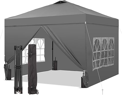 GDY Tienda de campaña desplegable de 12 x 12 pulgadas con 4 paredes laterales, fácil de instalar con un elevador de empuje para exteriores, kioscos
