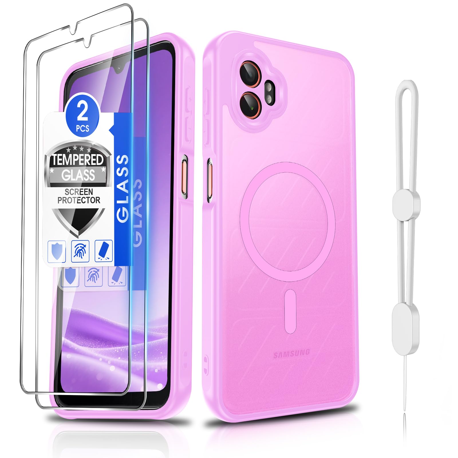 Dizn Matte Case for Samsung Galaxy XCover 7 Pro: Fit for MagSafe,Pink
