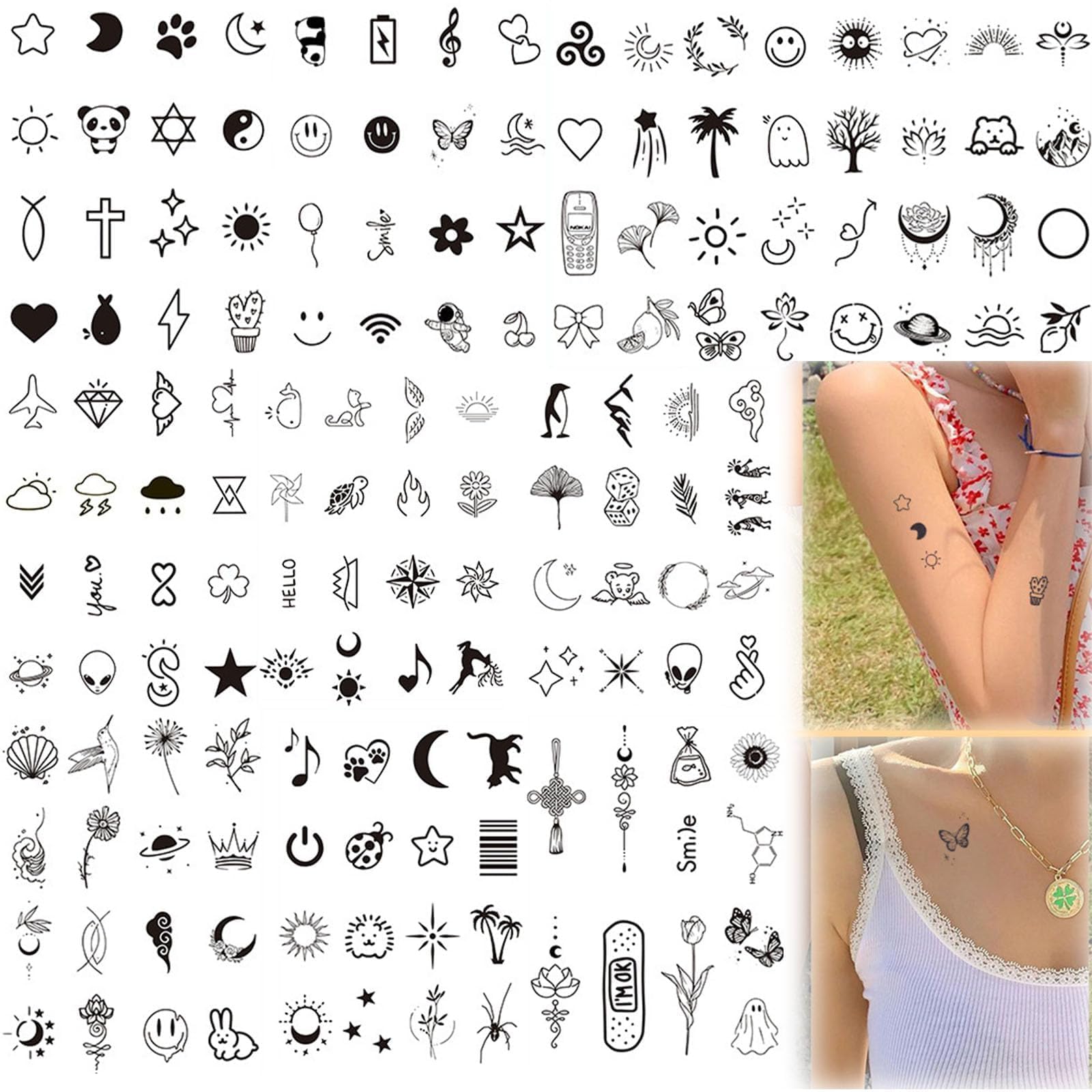 Amazon.co.jp: タトゥーシール 157 枚タトゥーシール 2週間で消える