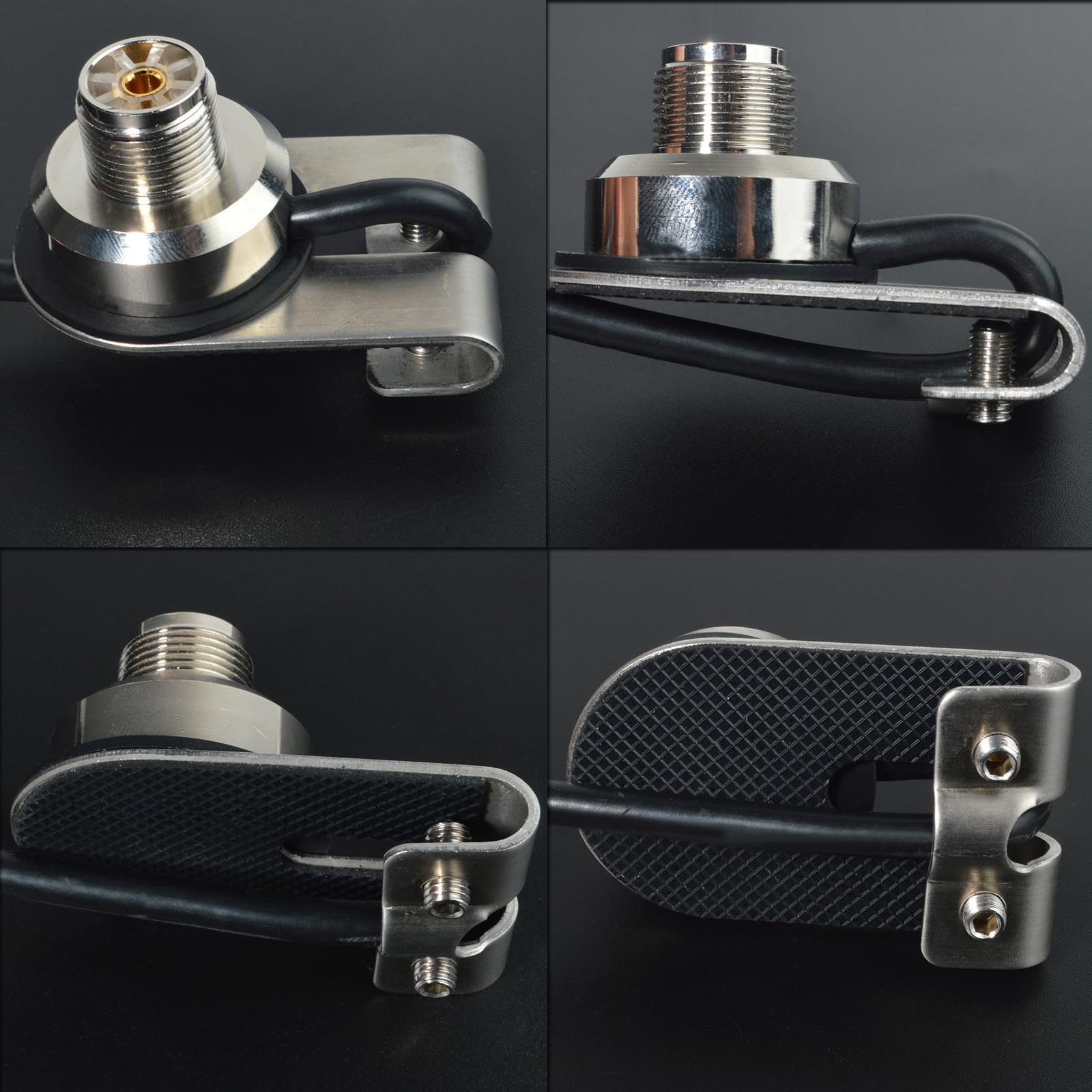 HYS Heavy-Duty Trunk Lid Antenna Mount Bracket Base with 13Ft RG-58 Coax Cable, PL-259 to SO239 UHF Connectors for CB, Ham Radio, HF/VHF/UHF Mobile Antennas (TCJ-N6)