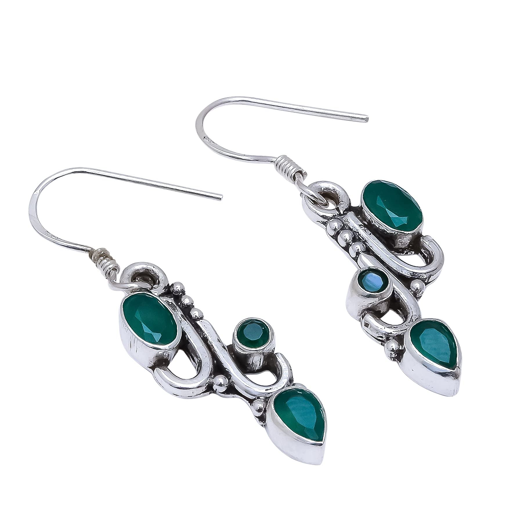 Emerald Natural Gemstone Handmade 925 Sterling Silver Earring(4.2 gm) (B0987VWDP5) Amazon Price History, Amazon Price Tracker
