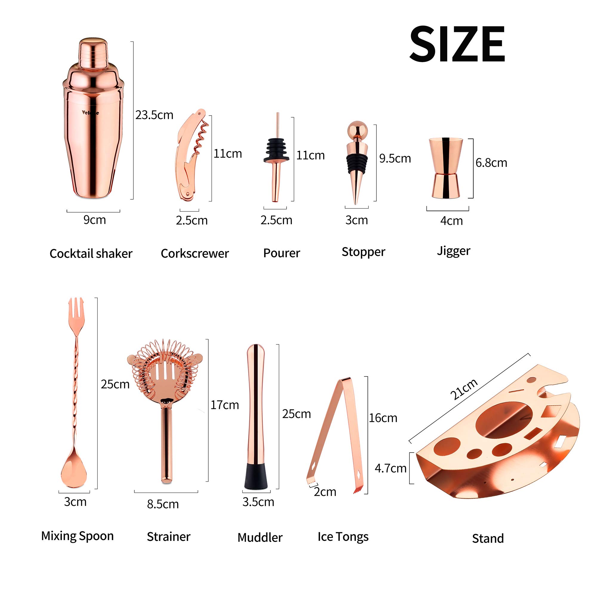 Outils de barman Ensemble de Shaker à Cocktail Mélangeur de Boisson au
