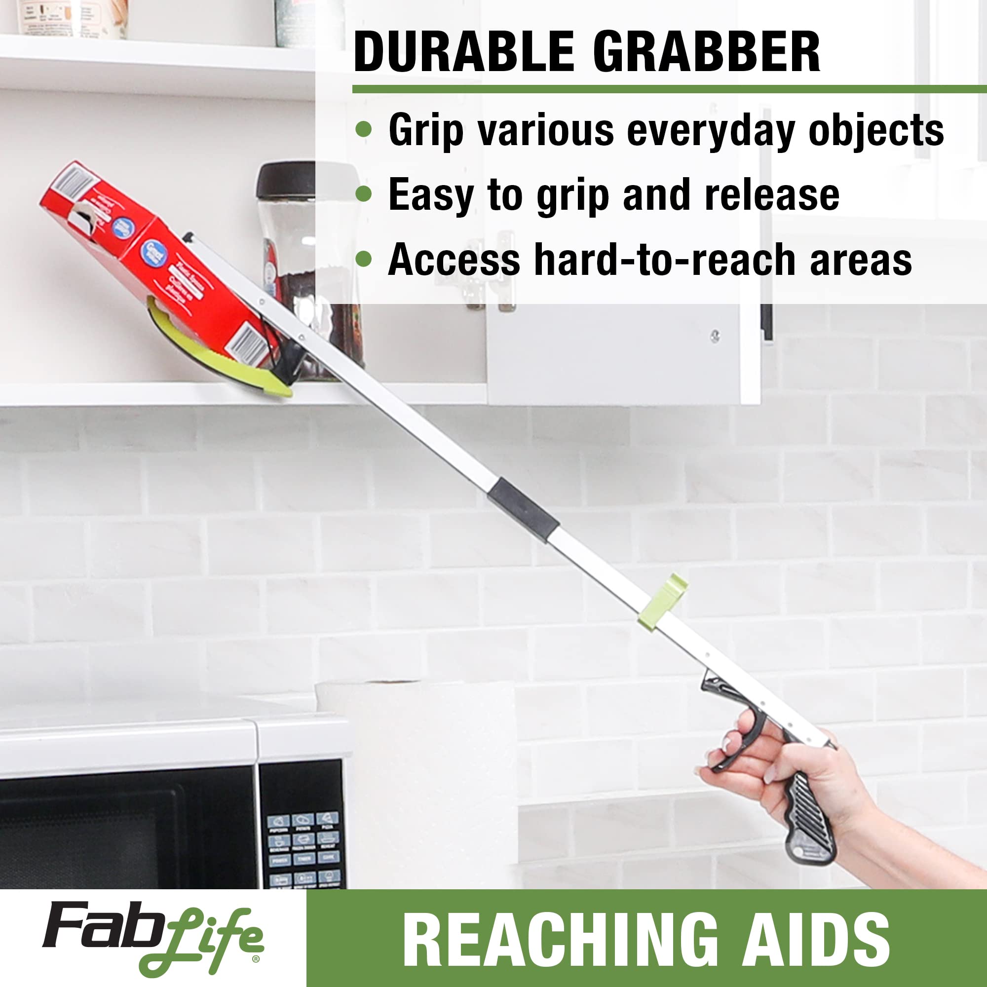 FabLife Reaching Aids for Mobility, Hip Replacement, Knee and Back Surgery, Rehabilitation, Physical Therapy, Recovery Daily Living Aid Grabber Magnetic Reacher Extended Reach with Easy Trigger