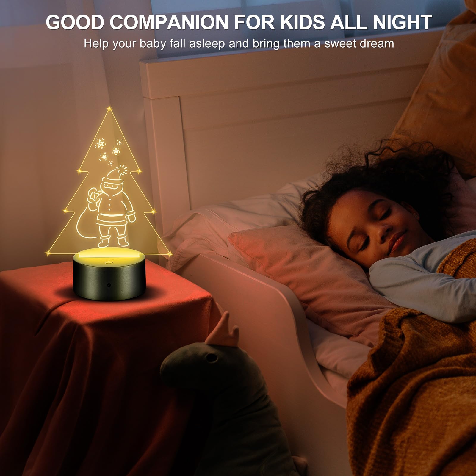10 Pz LED Night Light 3D Colorato Telecomando Luce Smart Touch Telecomando Night Light Portatile Interruttore Base Adatto per Corridoio Camera Da Letto Bagno Soggiorno (Tipo di albero di Natale)