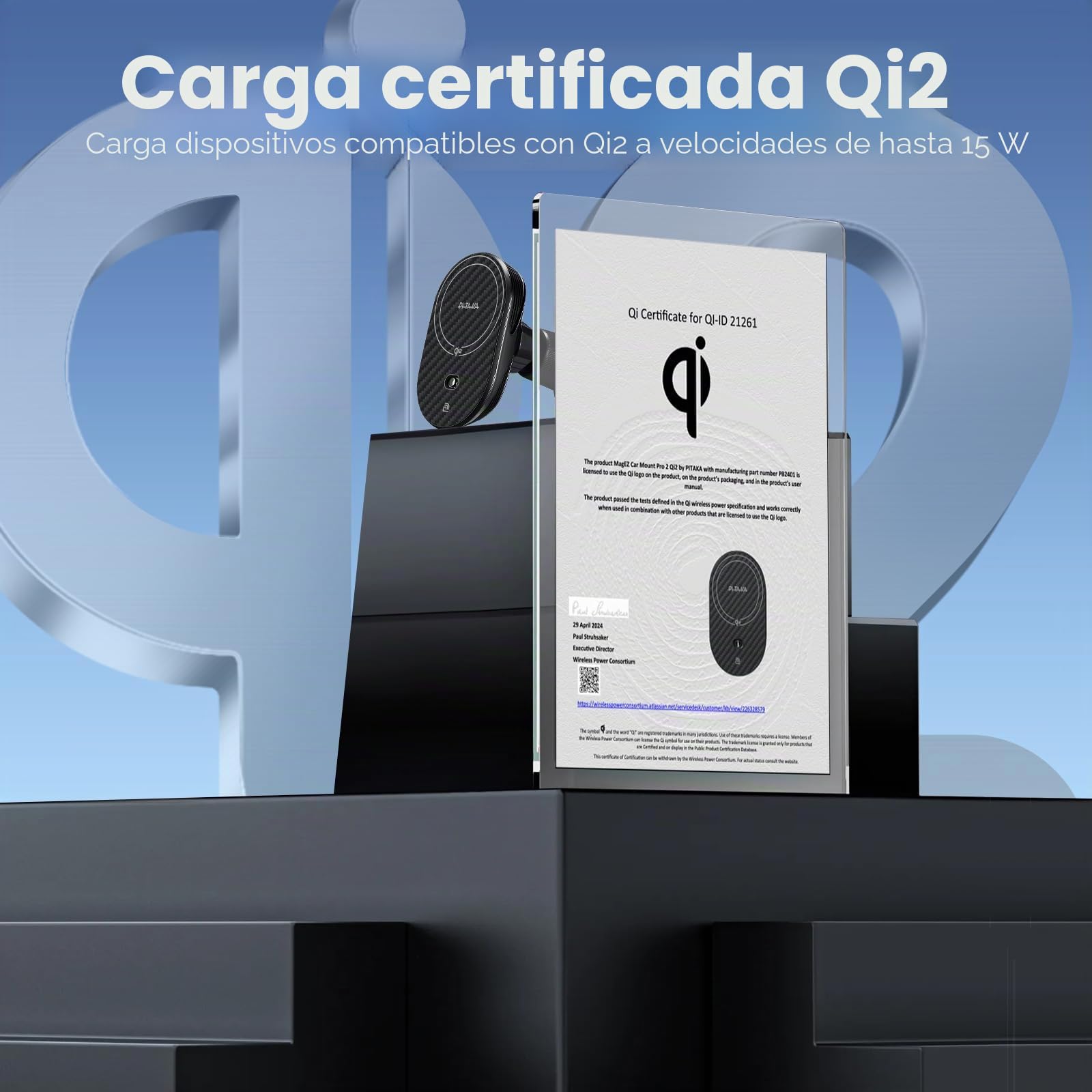 pitaka Cargador de coche Qi2 MagSafe con función NFC, rotación de 360° | Soporte magnético para teléfono de coche de 15 W, compatible con MagSafe y iPhone 17/16/15/14/13 Series, ventilación de aire