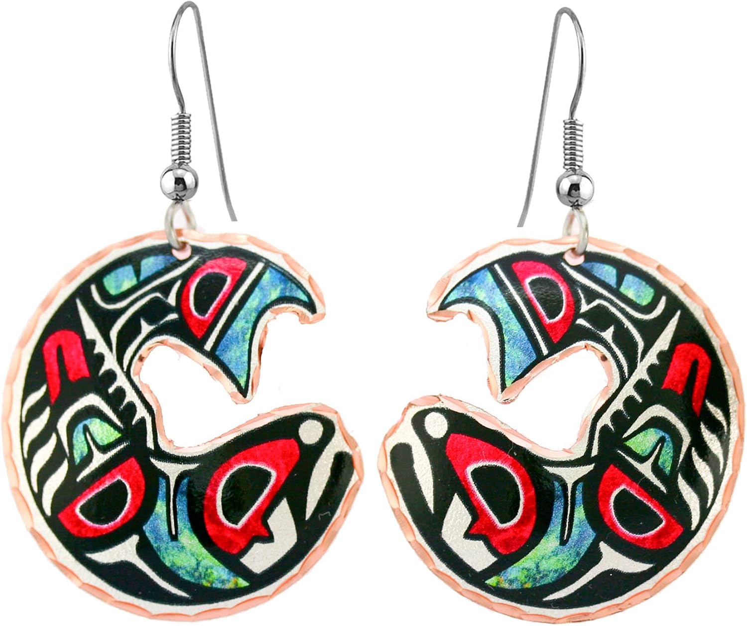 Northwest Coast Alaska Native Animals SpiritsTotem Earrings/Alaska Totem Earrings/Eagles/Lovebird/Beaver/Wolf/Whales/Owl/Sun/Salmon/Alaska Jewelry