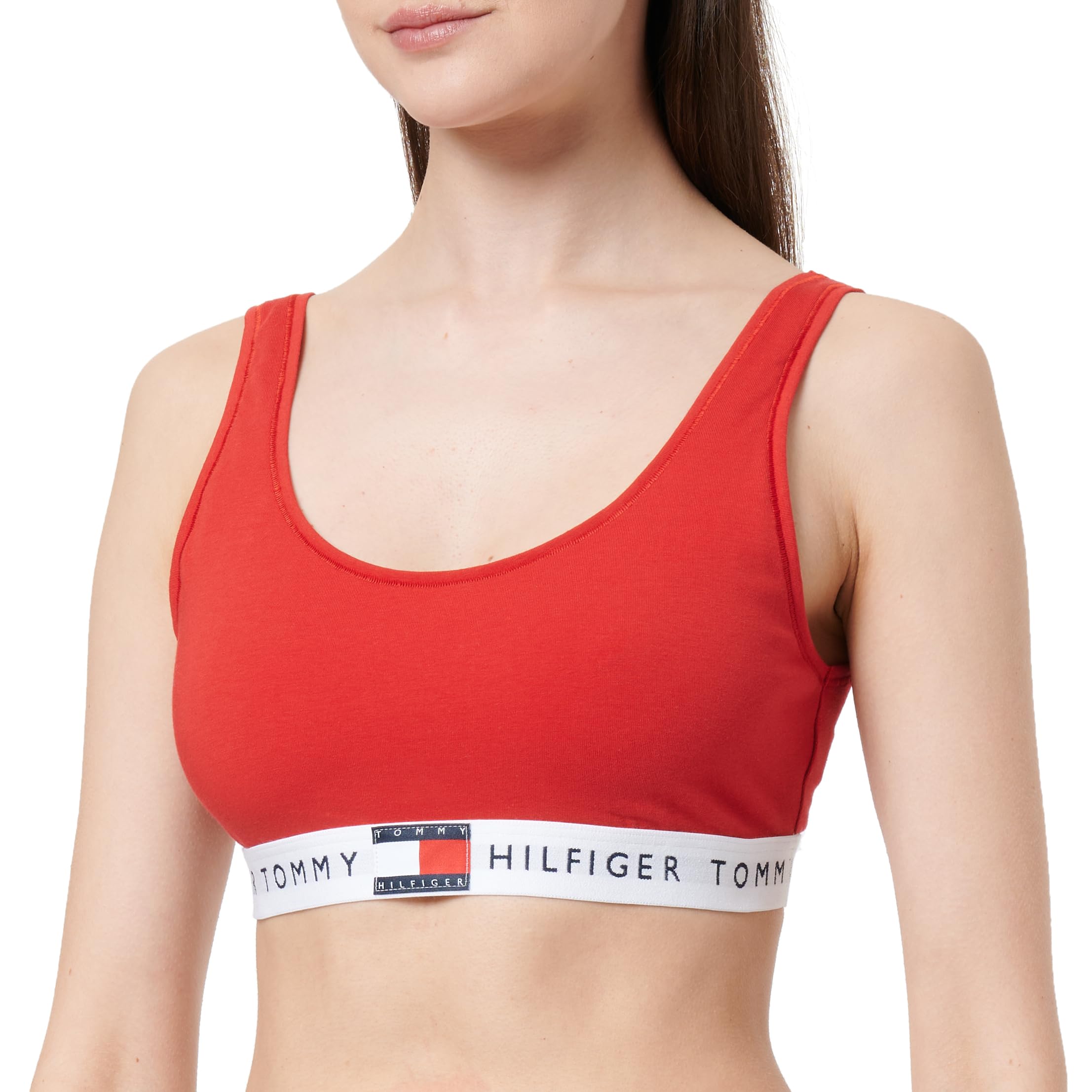 Tommy Hilfiger Women’s Unlined Bralette with Logo Underband, Red (Primary Red), XS