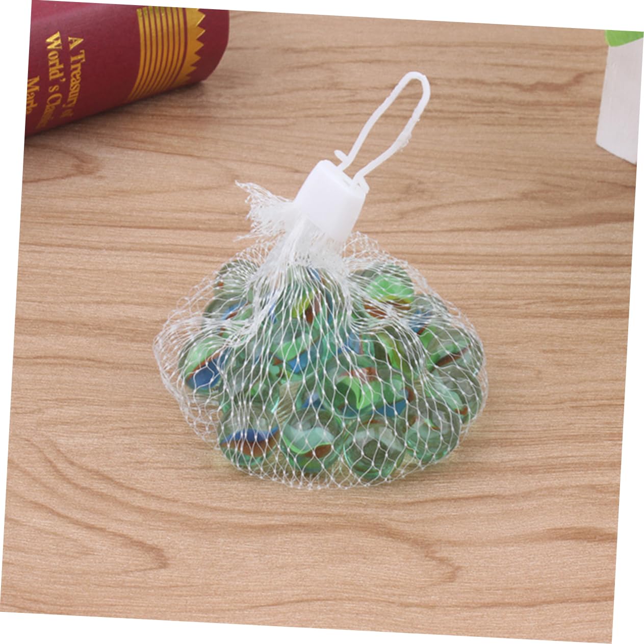 Abaodam Sacchetti in Rete per Biglie e Giocattoli, Borsa a Rete con Coulisse in Fibra di Vetro, Portatile con Maniglia, Accessorio per Organizzazione Cucina e Viaggio, Confezione da 100