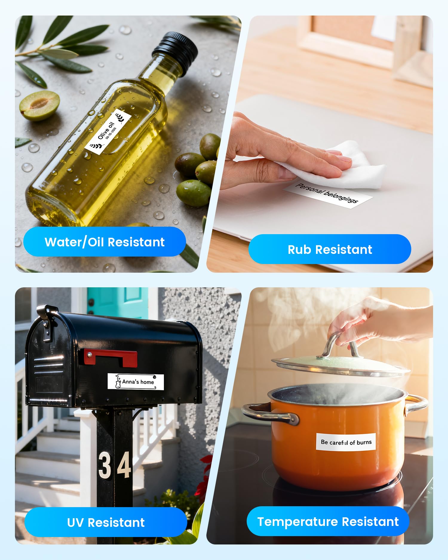 TZe-251 - Nastro adesivo TZ laminato bianco da 24 mm, compatibile con Brother P Touch da 2,5 cm, nastro per etichettatrice PT D610BT D600 700 P710BT PTP750W, confezione da 10 Label KINGDOM Tze251
