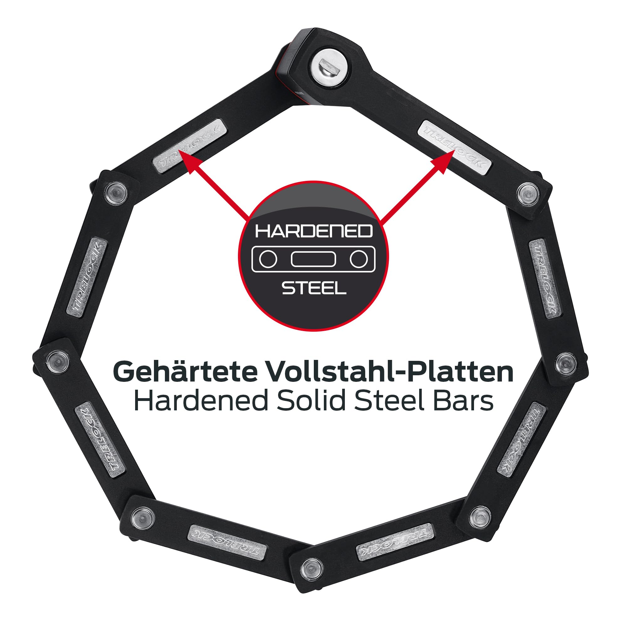 TRELOCK Fahrrad Faltschloss FS 280 TWO.GO / 80 cm/inkl. X-MOVE-Halter
