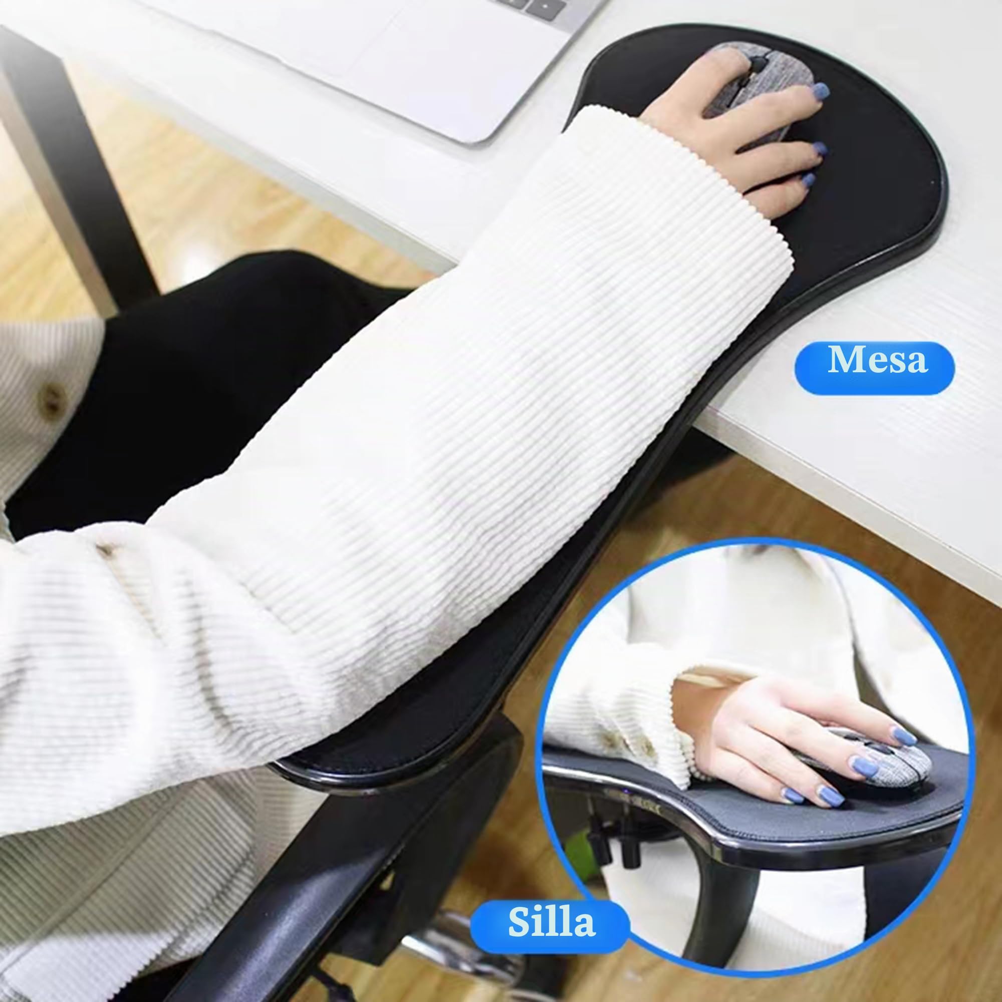 LL-COEUR Reposamuñecas de PC, ergonómico, ajustable, para ordenador, escritorio, para casa y oficina, color negro