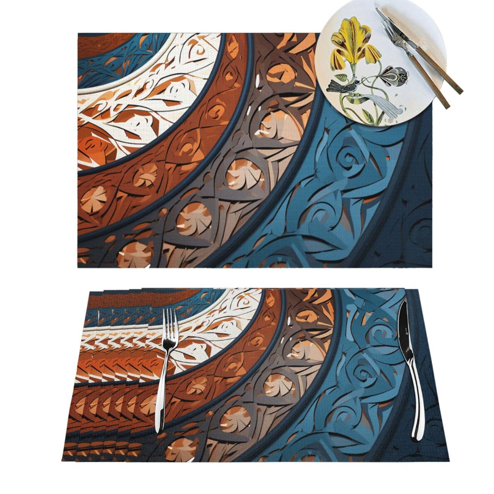 Sets de table tissés en PVC 45x30 cm antidérapants pour la table