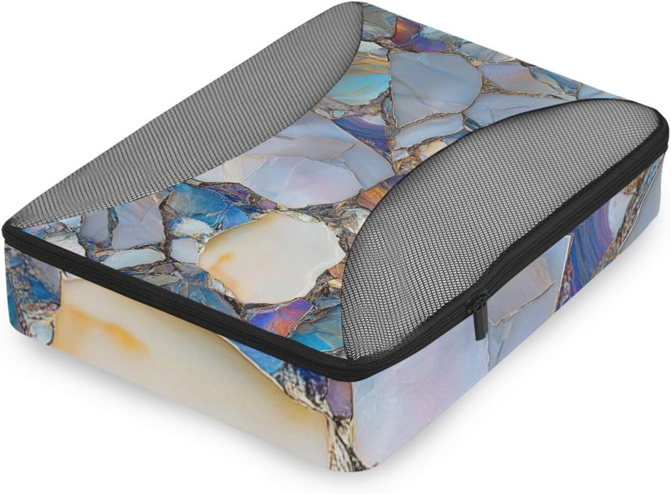 Marble Stones Vivid 4 Pcs set organizers and storage Mesh Travel Essentials expandable compression packing cubes travel