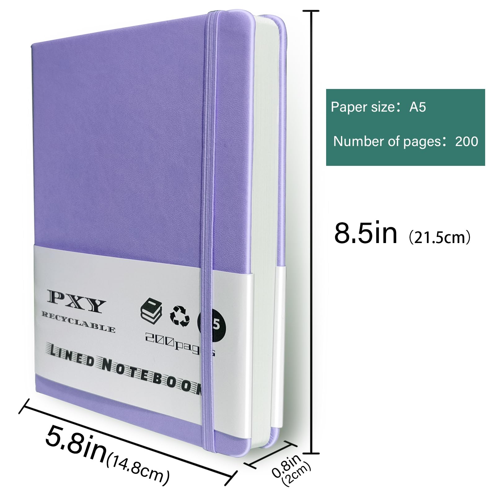 Premium A5 Lined Journal Notebook - 200 Pages Thick Paper With Pen, Sticky Notes & Tabs Included