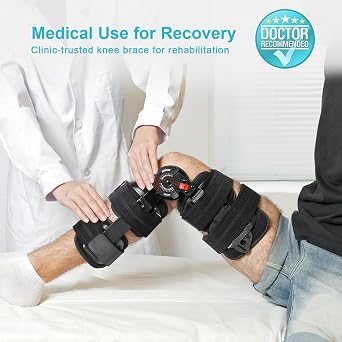KD ROM Knee Brace: Hinged Post-Op Knee Brace for Arthritis, ACL, MCL, and PCL Injury Optimal Support for Rehabilitation