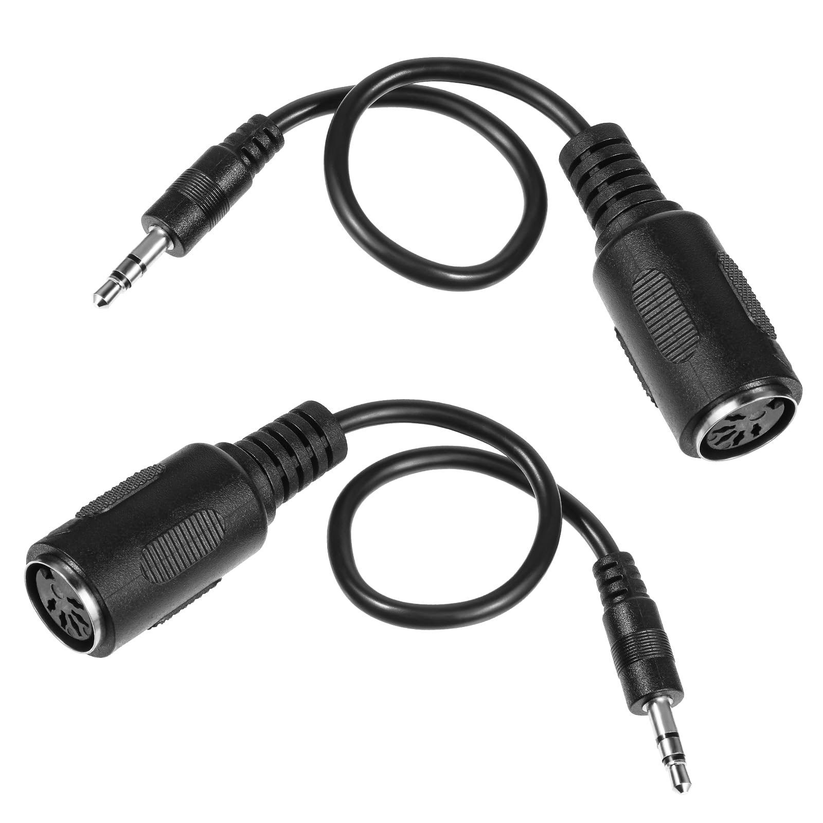 2 Pack of Type-A MIDI to 3.5mm Adapter, 14" MIDI Female to TRS 3.5mm Male Breakout Cable Audio Converter BMIDI-5-35 Type A TRS Male 5-pin DIN Cable Ultra-Small Plugs for Keyboards Synths DAWs-image-15