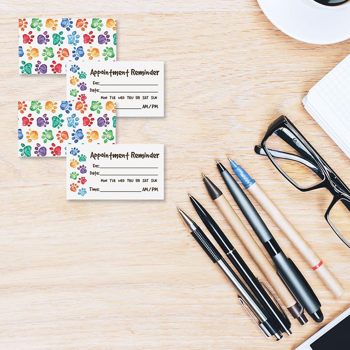 Paw Prints Appointment Reminder Cards, Set of 250, Veterinary, Pet Grooming, Dog Walking Business Cards, 3 1/2 x 2 image 5