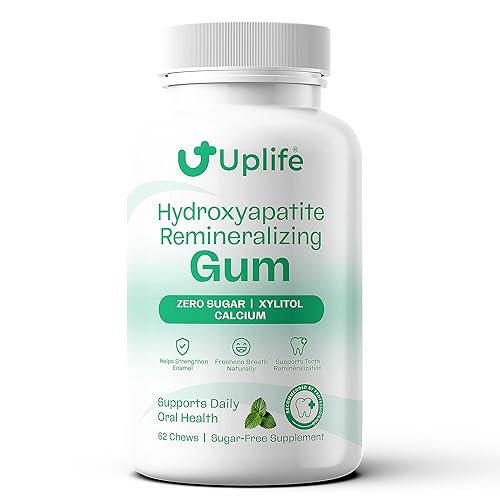 Miniatura 7 de Uplife Goma de mascar remineralizante de hidroxiapatita - Goma de mascar de xilitol sin azúcar - Apoya la salud oral diaria y el aliento fresco -