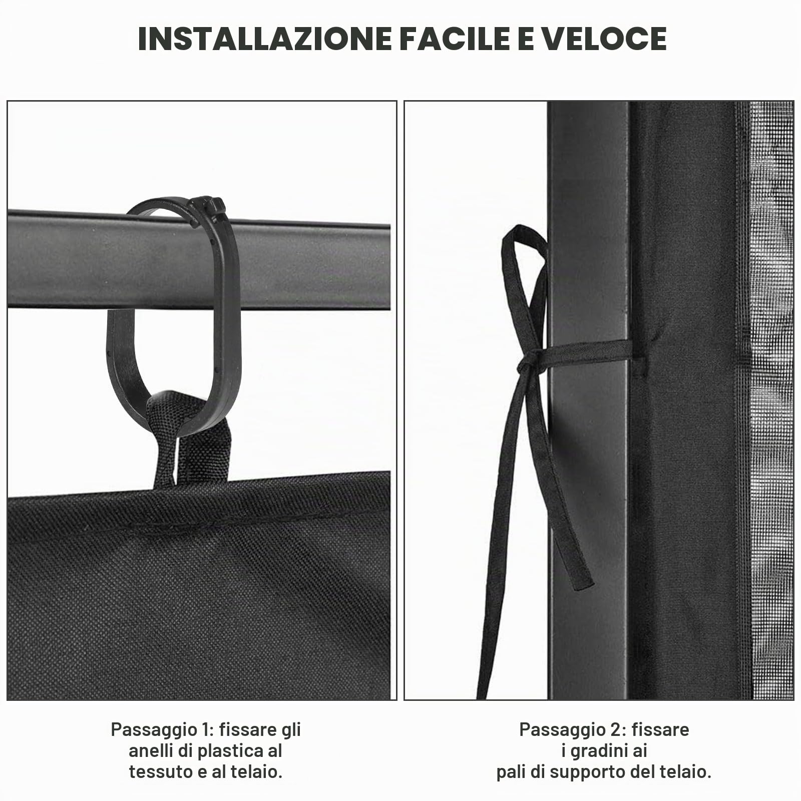 jianyana Rete zanzariera per gazebo, rete per gazebo per protezione completa dagli insetti, due misure, 3 x 3 m e 3 x 3 m