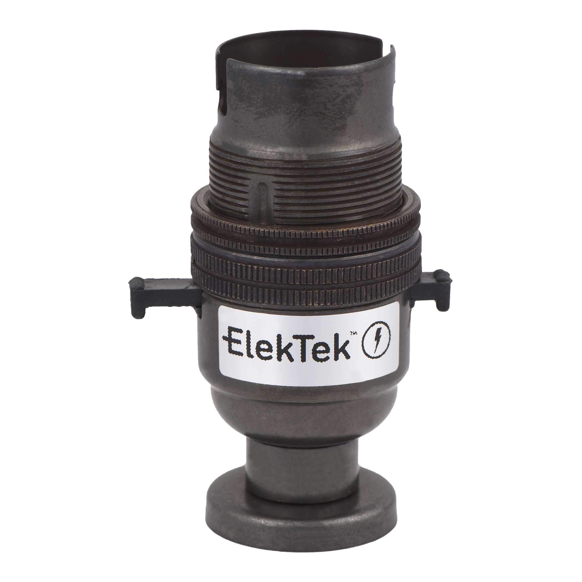 ElekTek Safety Switch Lamp Holder Half Inch with Back Plate Cover and Screws - Bronze